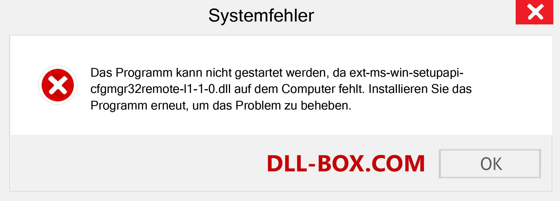 ext-ms-win-setupapi-cfgmgr32remote-l1-1-0.dll-Datei fehlt?. Download für Windows 7, 8, 10 - Fix ext-ms-win-setupapi-cfgmgr32remote-l1-1-0 dll Missing Error unter Windows, Fotos, Bildern